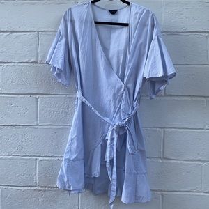 Topshop | blue & white pinstriped dress | size 12